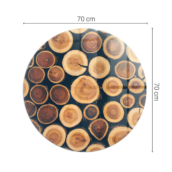 Rotonda vetro sotto stufa Scatola con legno tagliato