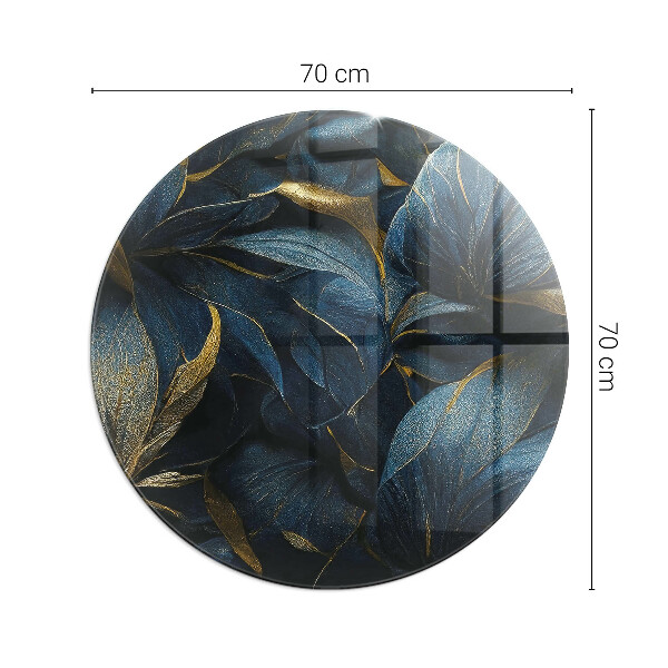 Rotonda vetro sotto stufa Foglie eleganti nella consistenza