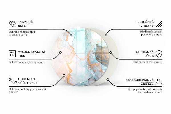 Rotonda vetro sotto stufa Colore blu scuro