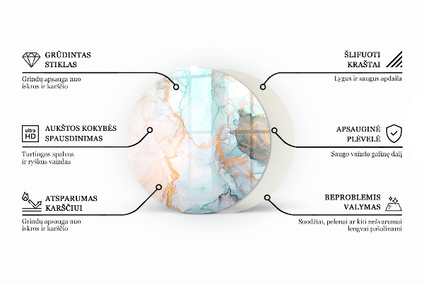 Rotonda vetro sotto stufa Colore viola chiaro