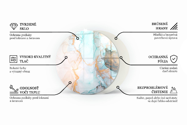 Rotonda vetro sotto stufa Colore grigio
