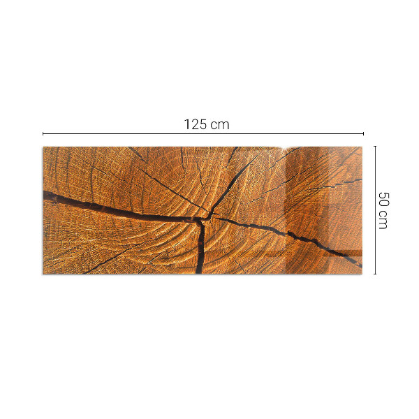 Rettangolare vetro sotto stufa Venatura del legno in sezione trasversale