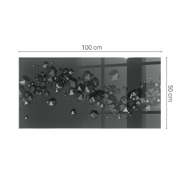 Rettangolare vetro sotto stufa Nuvola astratta di solidi