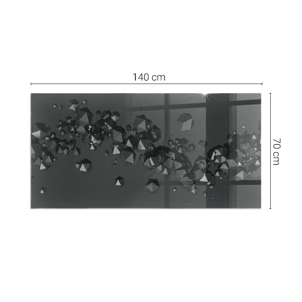 Rettangolare vetro sotto stufa Nuvola astratta di solidi