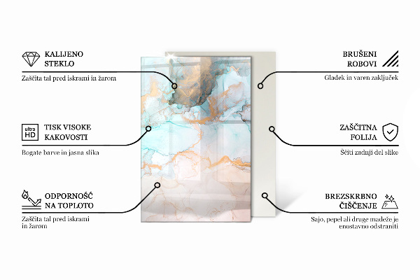 Rettangolare vetro sotto stufa Nuvola astratta di solidi
