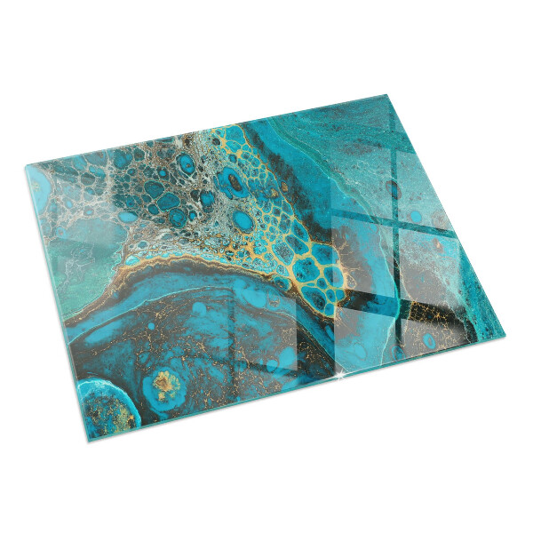 Rettangolare vetro sotto stufa Modello organico astratto