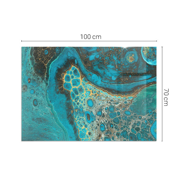 Rettangolare vetro sotto stufa Modello organico astratto