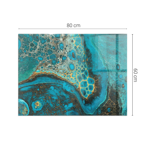 Rettangolare vetro sotto stufa Modello organico astratto