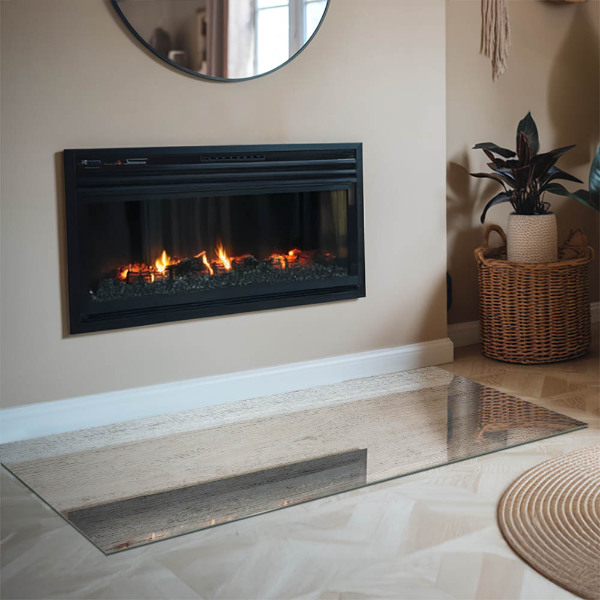 Rettangolare vetro sotto stufa Texture di legno chiaro
