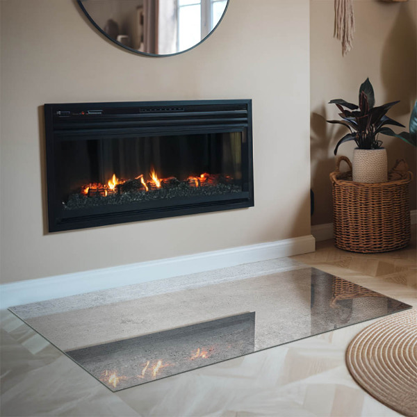 Rettangolare vetro sotto stufa Texture di cemento grezzo
