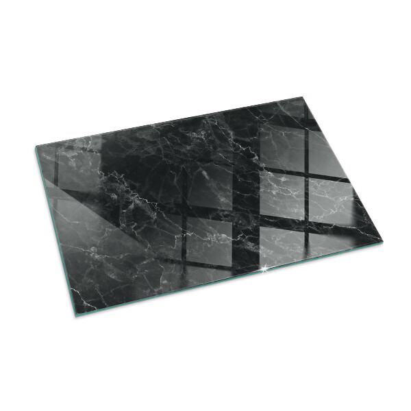 Rettangolare vetro sotto stufa Elegante motivo in marmo