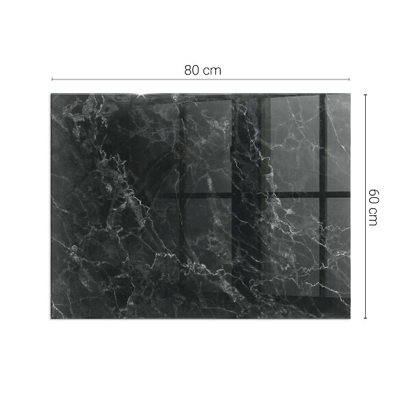 Rettangolare vetro sotto stufa Elegante motivo in marmo
