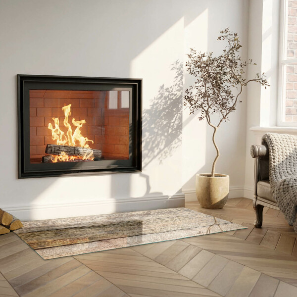 Rettangolare vetro sotto stufa Texture delle assi di legno