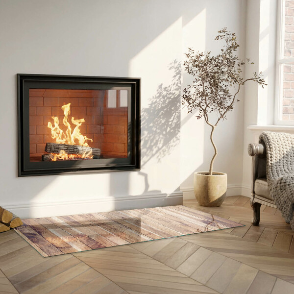 Rettangolare vetro sotto stufa Tavola di legno nel layout