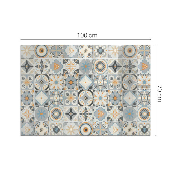 Rettangolare vetro sotto stufa Motivi a mosaico nelle piastrelle