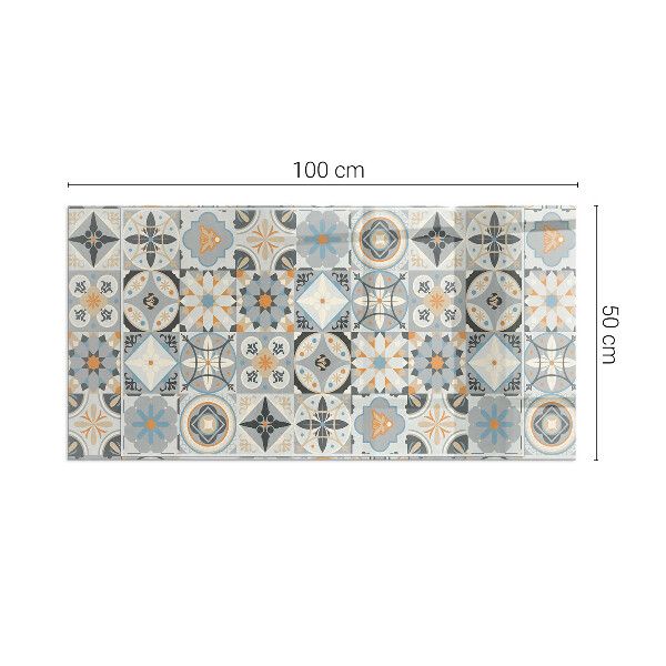 Rettangolare vetro sotto stufa Motivi a mosaico nelle piastrelle
