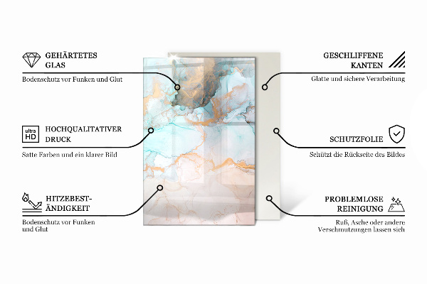 Rettangolare vetro sotto stufa Motivo decorativo a mosaico