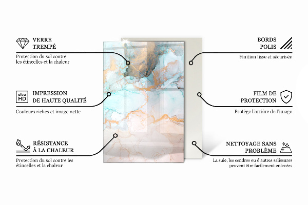 Rettangolare vetro sotto stufa Motivo decorativo a mosaico