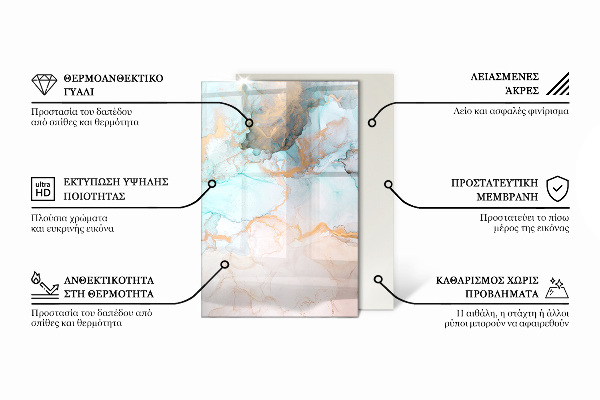 Rettangolare vetro sotto stufa Motivo decorativo a mosaico