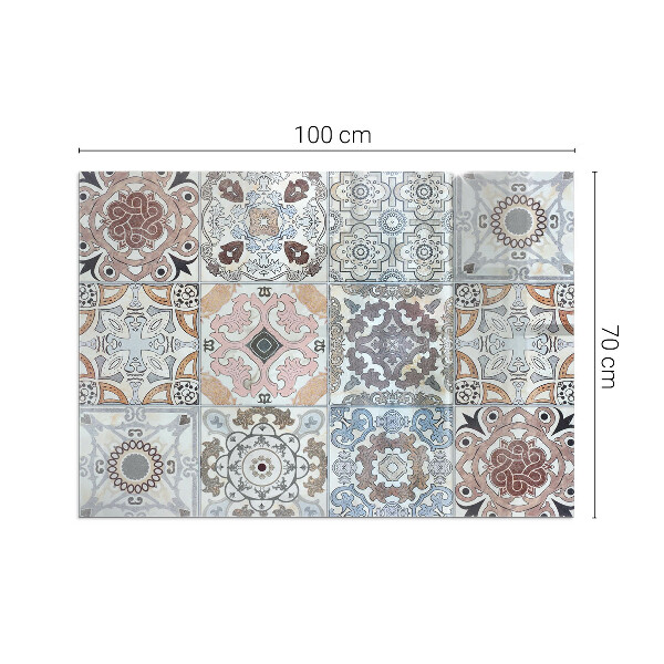 Rettangolare vetro sotto stufa Motivi a mosaico nelle piastrelle