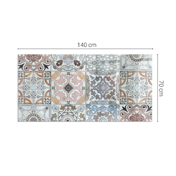 Rettangolare vetro sotto stufa Motivi a mosaico nelle piastrelle