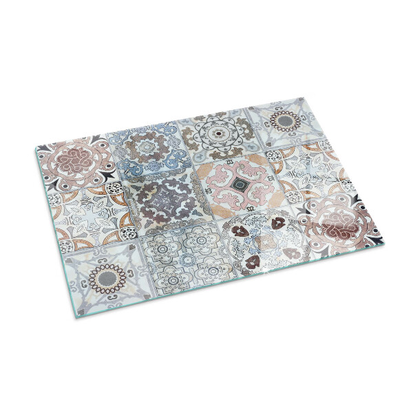 Rettangolare vetro sotto stufa Motivi a mosaico nelle piastrelle