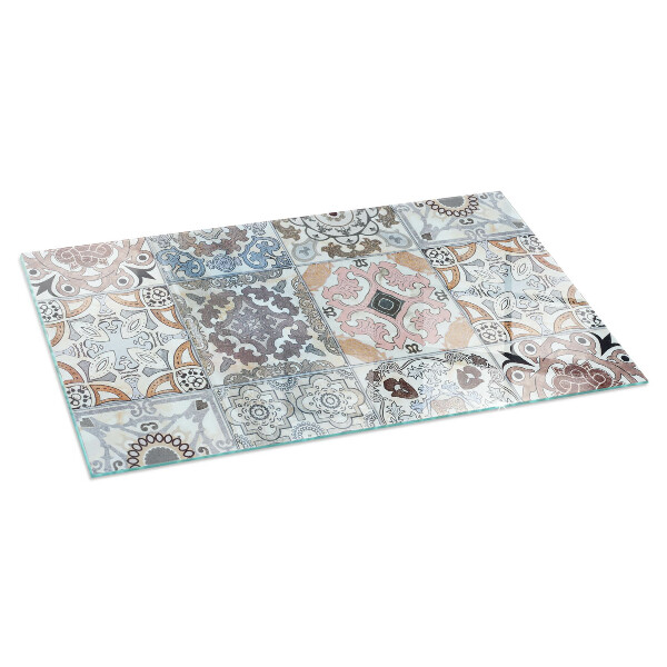 Rettangolare vetro sotto stufa Motivi a mosaico nelle piastrelle