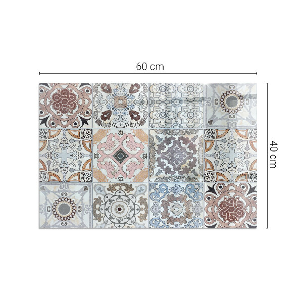 Rettangolare vetro sotto stufa Motivi a mosaico nelle piastrelle