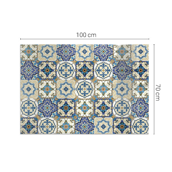 Rettangolare vetro sotto stufa Motivo a mosaico con fiori