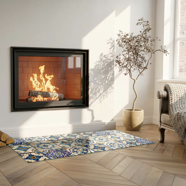 Rettangolare vetro sotto stufa Motivo a mosaico con fiori