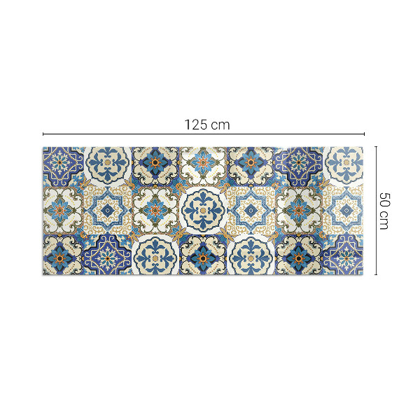 Rettangolare vetro sotto stufa Motivo a mosaico con fiori