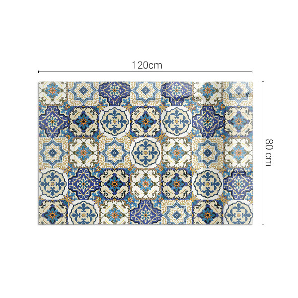 Rettangolare vetro sotto stufa Motivo a mosaico con fiori