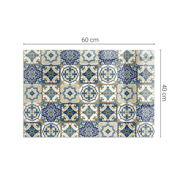 Rettangolare vetro sotto stufa Motivo a mosaico con fiori