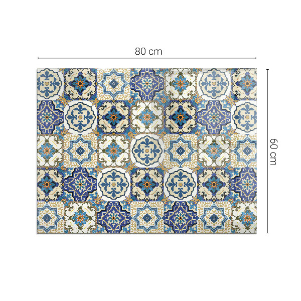 Rettangolare vetro sotto stufa Motivo a mosaico con fiori