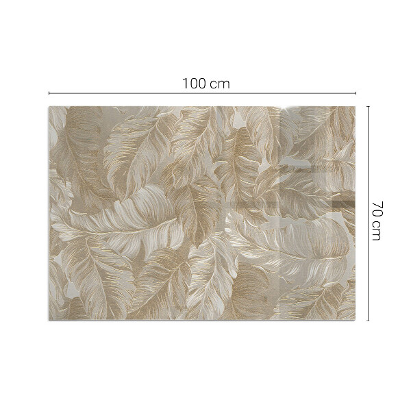 Rettangolare vetro sotto stufa Foglie con motivi sottili