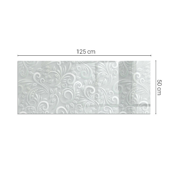 Rettangolare vetro sotto stufa Elegante motivo vegetale