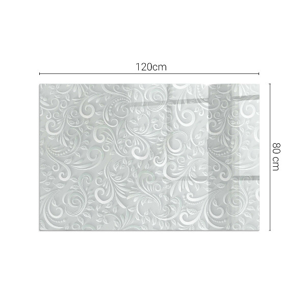 Rettangolare vetro sotto stufa Elegante motivo vegetale