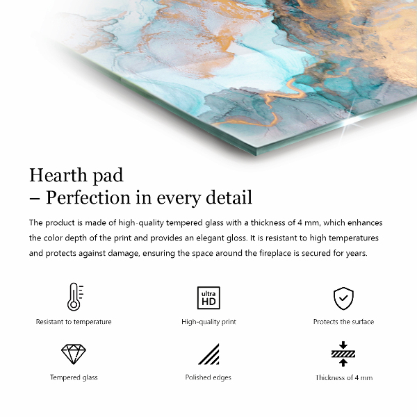 Rettangolare vetro sotto stufa Motivo di trama astratto