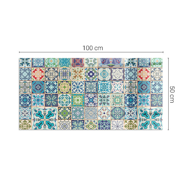 Rettangolare vetro sotto stufa Motivi a mosaico su piastrelle