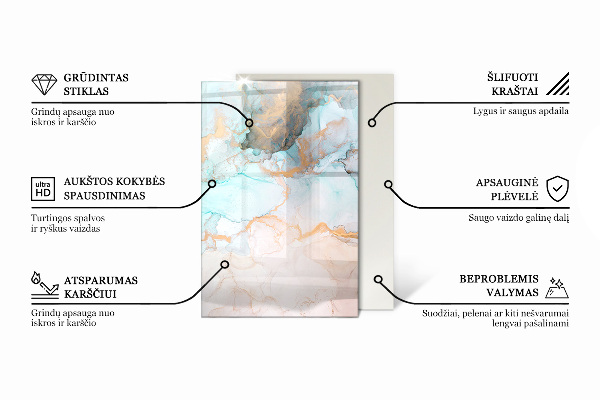 Rettangolare vetro sotto stufa Motivi a mosaico su piastrelle