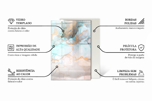 Rettangolare vetro sotto stufa Motivi a mosaico su piastrelle