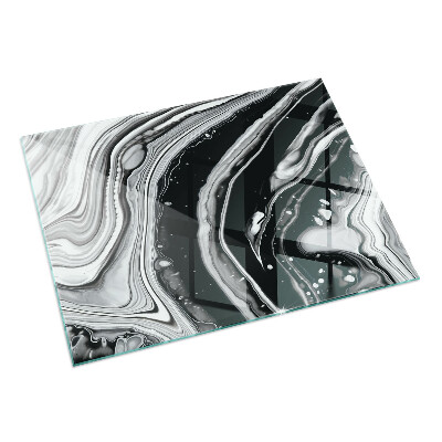 Rettangolare vetro sotto stufa Onde e linee astratte