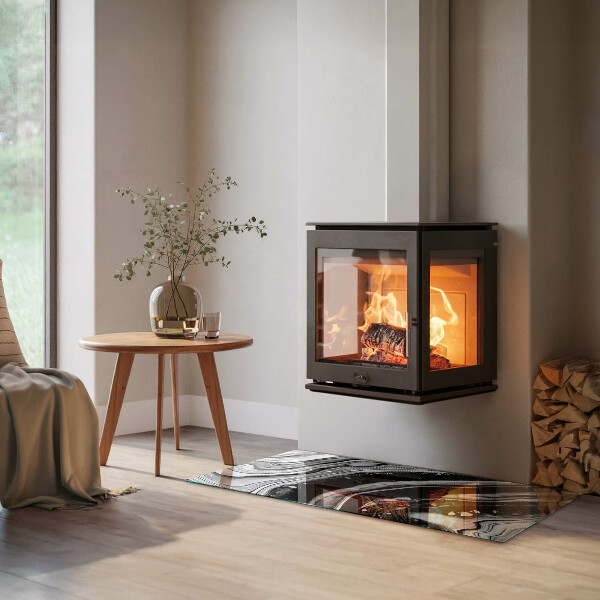 Rettangolare vetro sotto stufa Onde e linee astratte