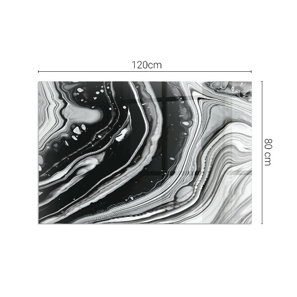 Rettangolare vetro sotto stufa Onde e linee astratte