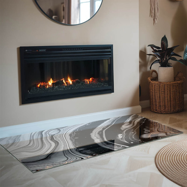 Rettangolare vetro sotto stufa Onde e linee astratte