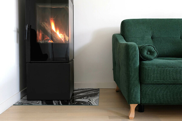 Rettangolare vetro sotto stufa Onde e linee astratte