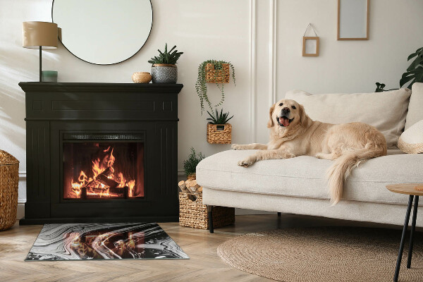 Rettangolare vetro sotto stufa Onde e linee astratte