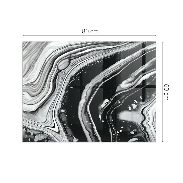 Rettangolare vetro sotto stufa Onde e linee astratte