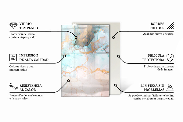 Rettangolare vetro sotto stufa Foglie eleganti nella consistenza