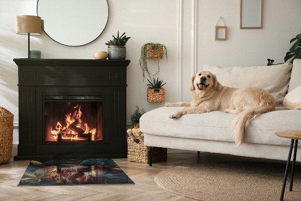 Rettangolare vetro sotto stufa Foglie eleganti nella consistenza